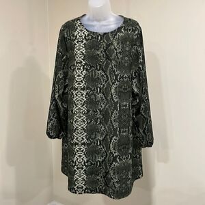 NWOT H&M Green Black Snakeskin Dress.  Size 12 L large